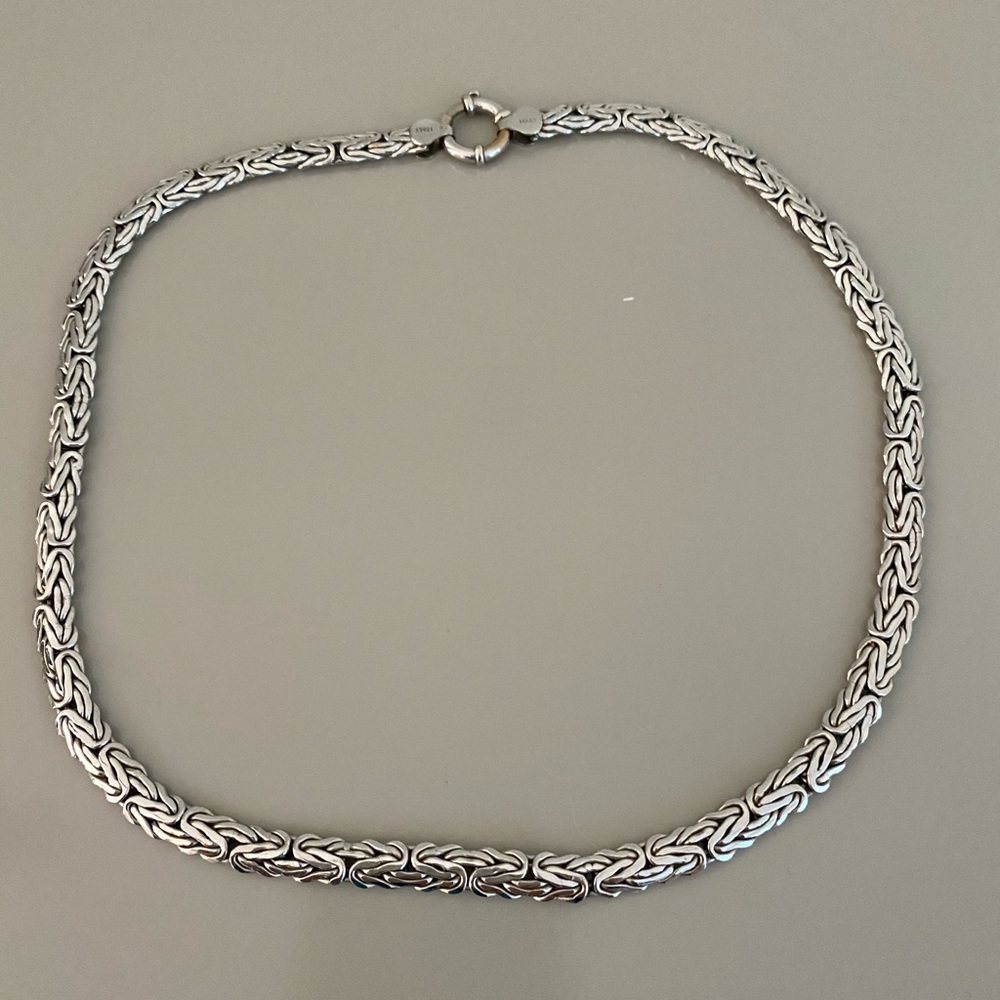 14k white gold Byzantine necklace